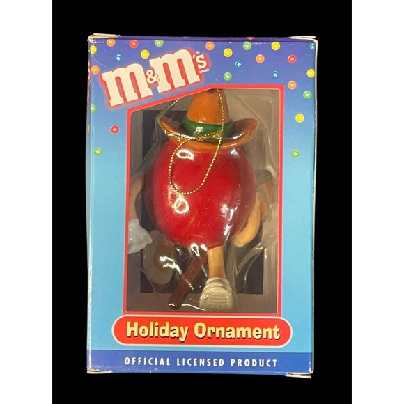 Kurt Adler Red Cowboy M&M Christmas Holiday Ornament - Picture 2 of 6